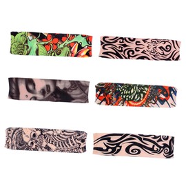 Healeved 6Pcs Stylish Tattoo Arm Sleeves UV Protection Sunscreen Sleeves for Riding Running Outdoor Activities Unique Designs for Men Women for Summer Fun