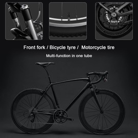 Diyife Shock Bike Pump, [300 PSI] High Pressure Front Fork Pump with Gauge, [Fit Presta Schrader] Air Release Button, Portable Bike Suspension Pump Mini Pump for Bicycle, Shock Absorber, MTB(Titanium)