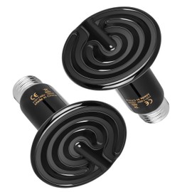 HealSmart 150W Reptile Heat Lamp Ceramic Heat Emitter, No Light Emitting Heat Bulbs, Suitable for Snake/Lizard/Spider, Plant Growth and Incubating Chicken, 2-Pack