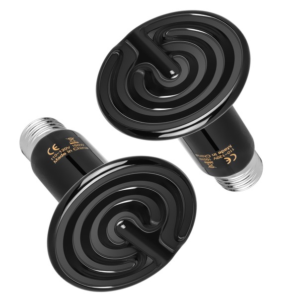 HealSmart 150W Reptile Heat Lamp Ceramic Heat Emitter, No Light