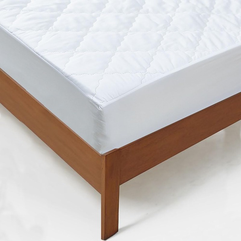 NUZAMAS Waterproof Solid Color Super Single Quilted Embossed Mattress Protector
