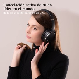 Srhythm Plegable Auriculares Inalámbricos con Cancelación de Ruido Bluetooth 5.3, NC35 ANC Over-Ear con Tipo-C Carga Rápida Llamada de Voz,Mega Bass,50+ Horas de Tiempo de Juego