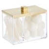mDesign Modern Square Bathroom Vanity Countertop Storage Organizer Canister Jar
