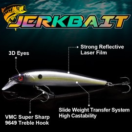 Jerkbait-for-Bass-Fishing-Minnow-Lure-Suspending-Jerk-Baits-Fishing-Lures Kit
