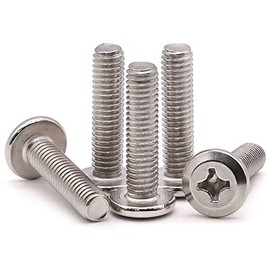M6-1.0 x 20mm (30 Pack) Stainless Steel Flat Round Head Phillips Drive Machine Screws Furniture Screws Full Thread, Stainless Steel 304 (18-8)