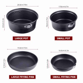 Camp Plates And Pans Sets Nonstick Backpacking Picnic Cooking Ultra-lightweight Portable