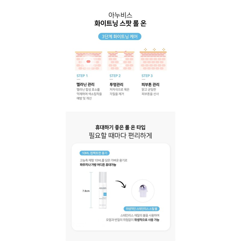 Anubis Barcelona Whitening Roll-on 10ml / 아누비스 바르셀로나 화이트닝 롤온