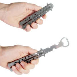 Butterfly Bottle Opener Spanner Multi Tool Practice Folding Bottle Opener (SILVER)