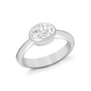 Tuscany Silver Oval Cubic Zirconia Ring - Size N