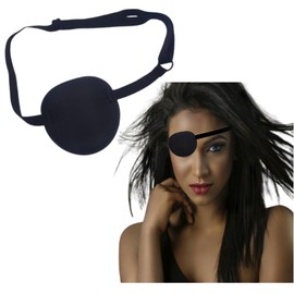 HIJIFU 1-piece one-eye black eye patch,WAdjustable Eye Patches, Medical Eye Patch, Amblyopia Lazy Eye Patches for Left or Right Eyes,Pirate Eye Patch