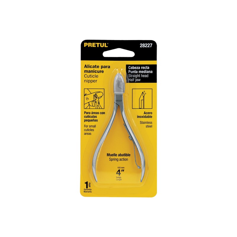 Pretul UNA-241P, Alicate para manicure 4" cabeza recta corta acero