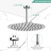 Voolan Flange Shower Arm, Ceiling Mounted Fixed Shower Pipe, Straight