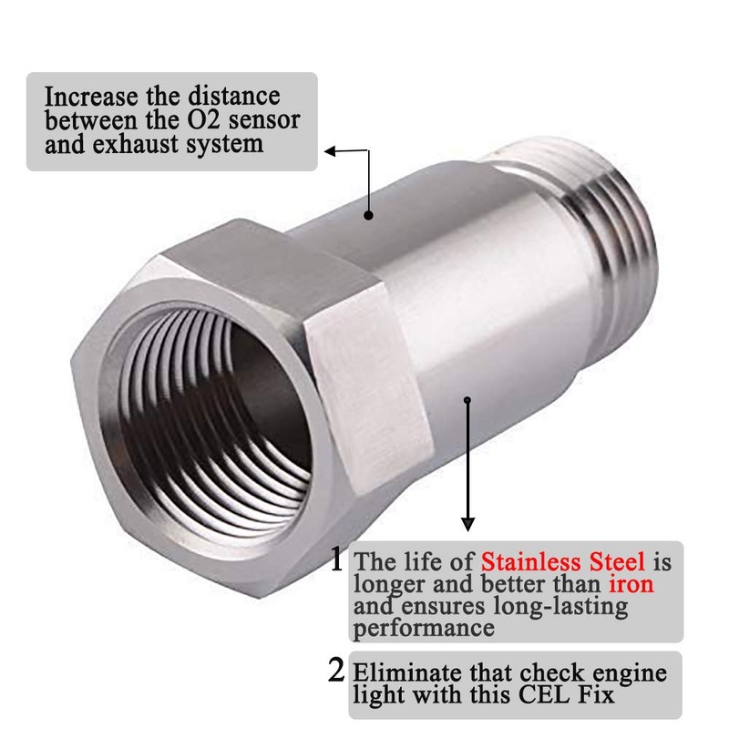 EVIL ENERGY Oxygen Sensor Spacer, 2PCS M18x1.5 Check Engine Light