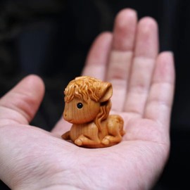 Horse Uma Figurine, Zodiac Sign, Wood Carving, Year of the Year Wood, Cute, Compact, 2026, Prompt Success Development, Good Luck, Luck, Leap Out, Development, Pray for Fortune, Entrance, Object, Feng