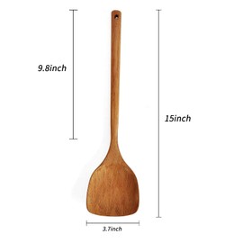 FJNATINH Wooden Spatula with Long Handle for Cooking Kitchen Cookware