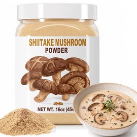 SEAYOFA 16oz Shiitake Mushroom Powder, Family Size Mushroom Seasoning & Umami Powder for Cooking, Soups, Sauces, Stir-Fries, Rich Shiitake Flavor, Vegan-Friendly