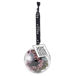 Bella Sleep + Spa Christmas Stocking Stuffer Gift for Women Scrunchie Ornament, 4-Piece, Neutrals