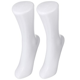 Cabilock 2PCS White Mannequin Foot Display Ankle Bracelet Shoe Sock Model Display Plastic Short Stocking Mannequin Human Foot Display Mold for Shop Home