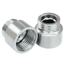 Rierdge 2 Pack 15mm Length Stainless Steel Shower Head Extension, Durable Shower Arm Extension 1/2PT Male to 1/2PT Female Thread for Bathroom Accessories