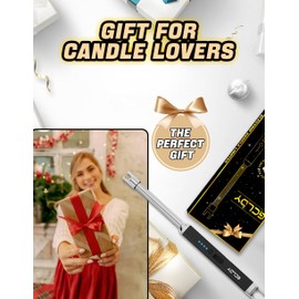 Electric Candle Lighter, Stocking Stuffers for Women Men Adults, Birthday Gift for Women Wife Mom Sister Nana Men, Long Electronic Rechargeable USB Lighter for Candle Grill Home Kitchen BBQ Camping