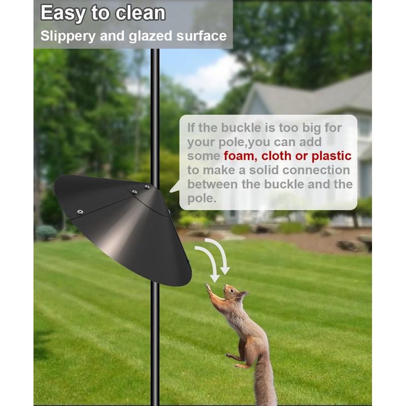 Garbuildman Metal Squirrel Baffle for Bird Feeder Pole, Outside Pole