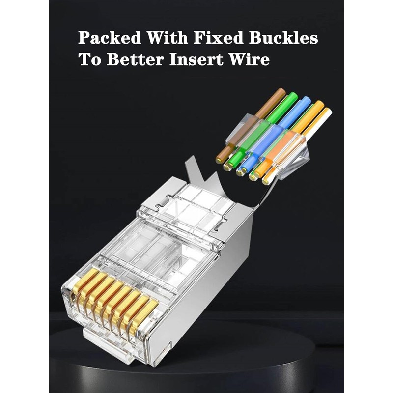 Gaobige 30-Pack Cat7 Cat6A RJ45 Pass Through Connectors Shielded (Cat7