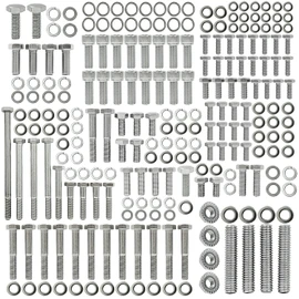 BIGLKNM Stainless Steel Small Block Engine Hex Bolt Kit Fit for Ford 260 289 302 Carbureted Engine 1985 & Older (228 Pcs Nuts&Bolts)