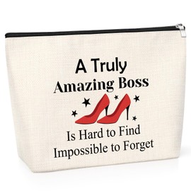 Funny Boss Gifts Makeup Bag Mentor Leader Gift Boss Lady Gifts for Women Zipper Pouch Boss Day Retirement Gifts for Leader boss Thank You Boss Presents from Colleague Cosmetic Bag