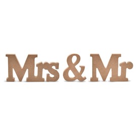 Mr and Mrs Signs Wedding Table Decorations for Bride and Bridegroom Wedding Signs for Ceremony and Reception Wooden Table Sign Stand Wedding Decor for Tables