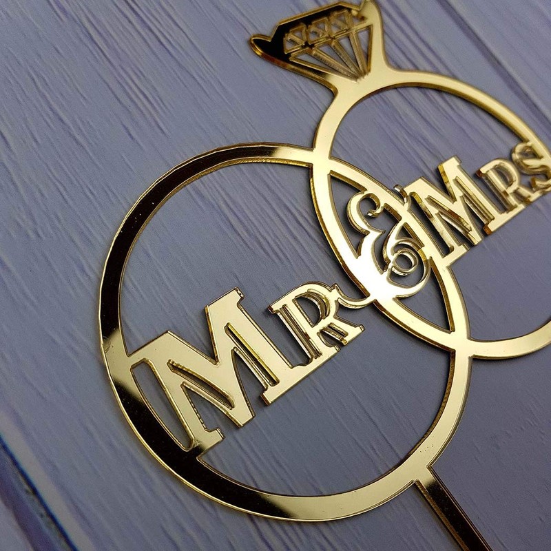 Decoración para tarta de boda con texto en inglés "Mr.