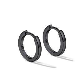 FaithHeart Hoop Earrings, Women's, 925 Silver, Ring Earrings, Small, Hypoallergenic to Metal, Men's, Zirconia, Simple Set of 2, 10 mm, Silver Sterling Silver