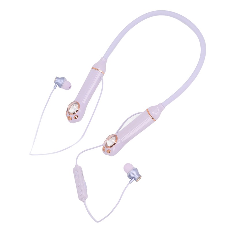 Neckband Earbuds IPX5 Bluetooth 5.3 Wireless Cat Pattern RGB Backlight