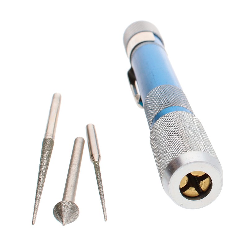 The Beadsmith Deluxe Diamond Coated Bead Reamer w/ 3 Interchangeable