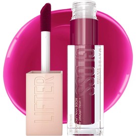 Maybelline Lifter Gloss Extended Brillo Labial de Larga Duración con Ácido Hialurónico, Labios Voluminosos e Hidratados hasta por 4 H, Aplicador XL, Tono Taffy