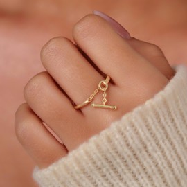 925 Sterling Silver OT Clasp Knot Rings for Women Link Chain Stackable Open Adjustable Ring Mother Daughter Friendship Ring Eternity Engagement Wedding Band Rings Jewelry Birthday Graduation Gift