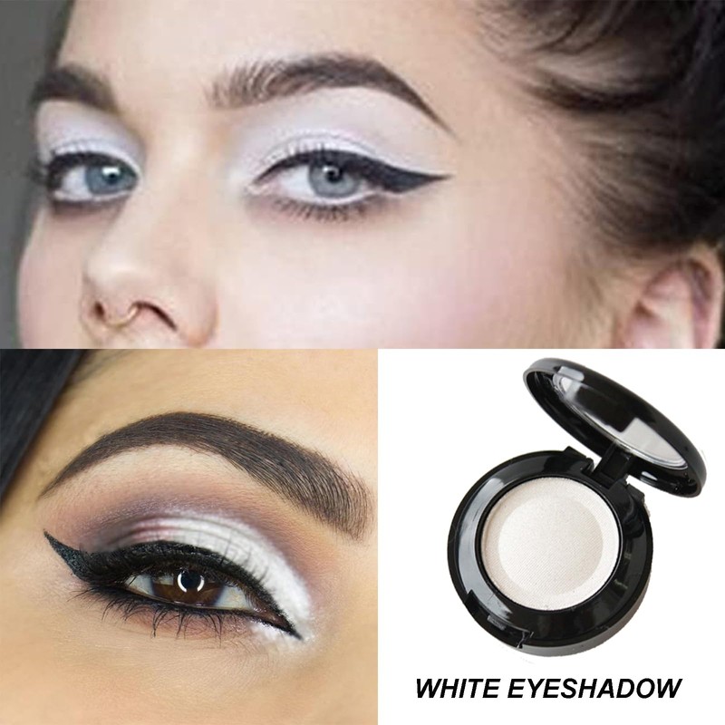 White Eyeshadow Single,Pressed Fine Powder Eyeshadow, High Shimmer Pearl Shadow