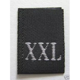 Sean Label XXS EXTRA EXTRA SMALL BLACK CLOTHING SIZE TAG TAB - 100 PIECES