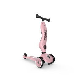 Scoot & Ride Highwaykick 1, 2-in-1 Toddler Scooter with Seat & Kickboard for Ages 1-5, Rose - Indoor or Outdoor Kids Ride-On Toy with Adjustable Handlebar & Seating Height and Anti-Tip Safety Pad
