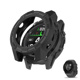 HOMTERN Cases Designed for Garmin Descent G2,Soft TPU Lightweight Shell Drop-proof Scratch-Proof Flexible Screen Full Covered Protective Case,Black