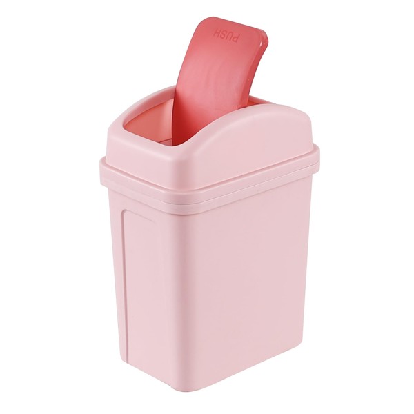 Buyitt 1.8 Gallon Pink Swing Top Garbage Can, Plastic Small