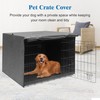 Deblue Indoor Grey Dog Crate Cover, Privacy Polyester Pet Kennel