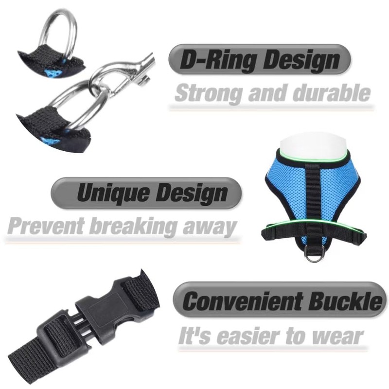 Step-in Dog Harness Adjustable Reflective Soft Dog Harness Breathable Vest