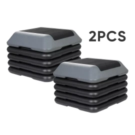SEGAWE 2PCS 16'' Fitness Aerobic Step Club Cardio Adjust Exercise Stepper w/ 4 Risers