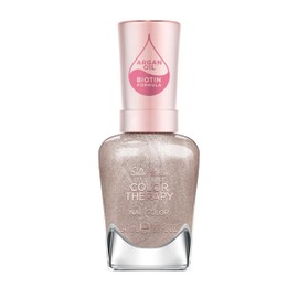 Sally Hansen Color Therapy Nail Polish | Biotin, Argan Oil, Long Lasting, Healthy Nails, Nail Strengthener, Opaque | 130 One Day At A Time | Khaki Beige Nail Color