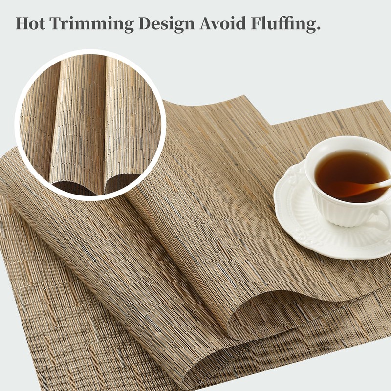 Leetaltree Light Brown Placemats Set of 4 - Heat Resistant