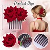 4 Pcs Red Rose Flower Hair Clips Accessories Bridal Hairstyles