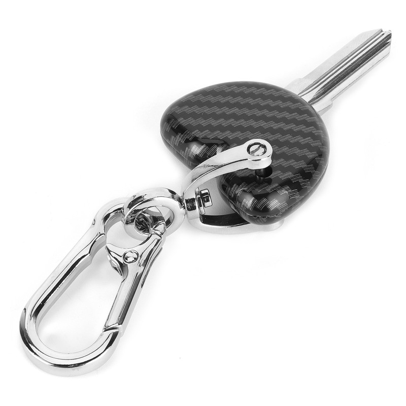 Uncut Blade Key Motorcycle Ignition Starting Carbon Fiber Style Case