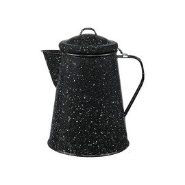 Granite Ware Coffee Boiler, 3-Quart - Stovetop or Campfire Coffee Pot, Durable Enameled Steel for Rapid Heat Absorption, Energy Efficient Design for Outdoor Adventures (Speckled Black)