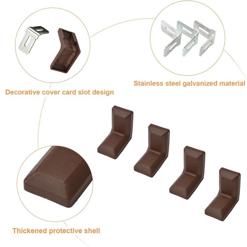 MOROBOR Angle Bracket, 40Pcs 90 Degrees L Shape Steel Galvanized