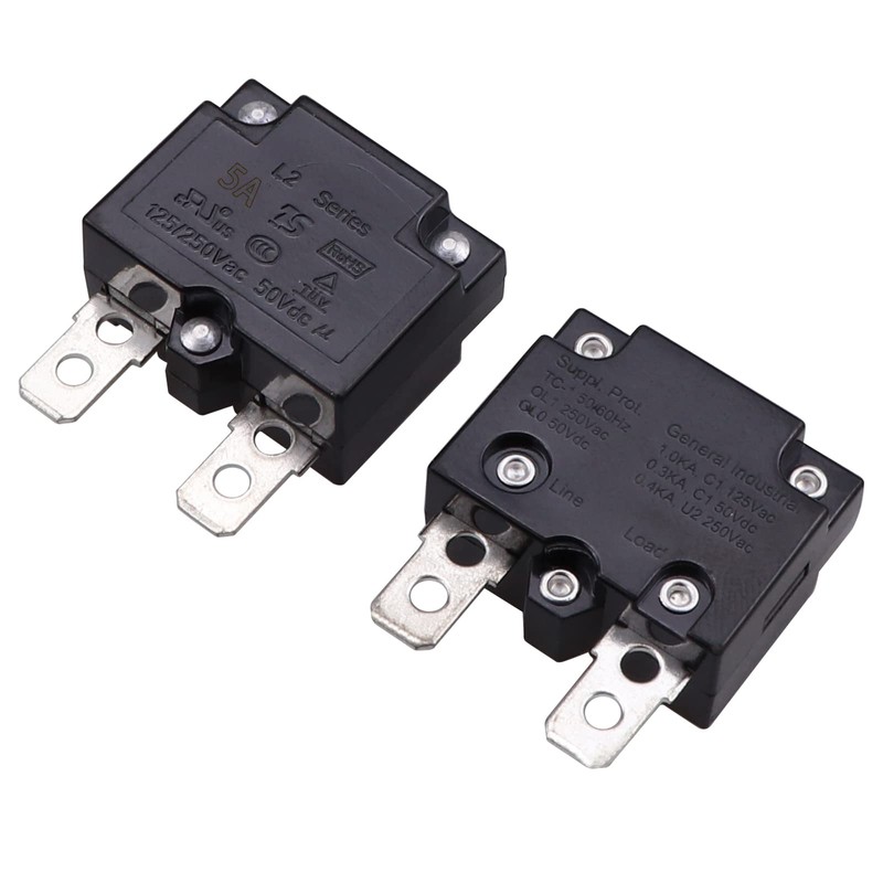 ZOOKOTO 2Pcs 5A Automatic Thermal Circuit Breaker Thermal Overload Protector